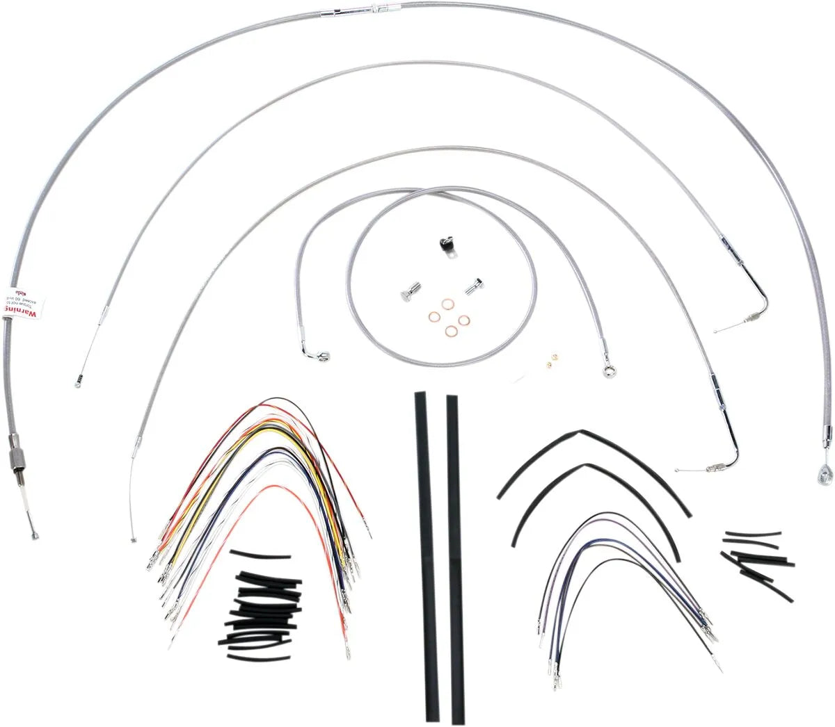 BURLY BRAND Stainless Braided Cable/Line Kit for 18" Ape Hangers