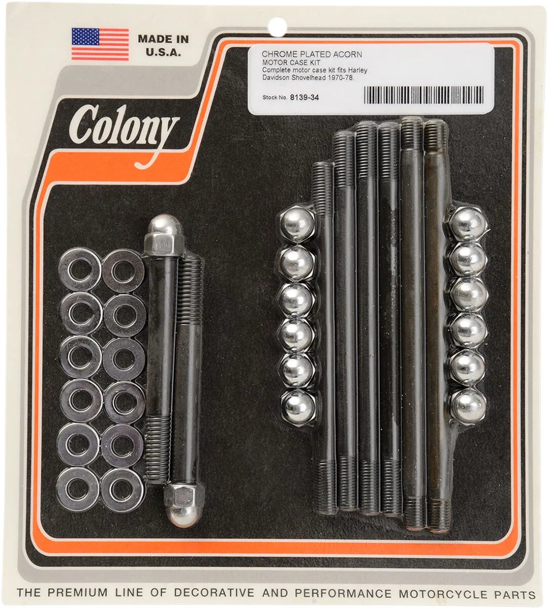 Colony Motor Case Acorn Stud Kit for Harley Davidson Electra