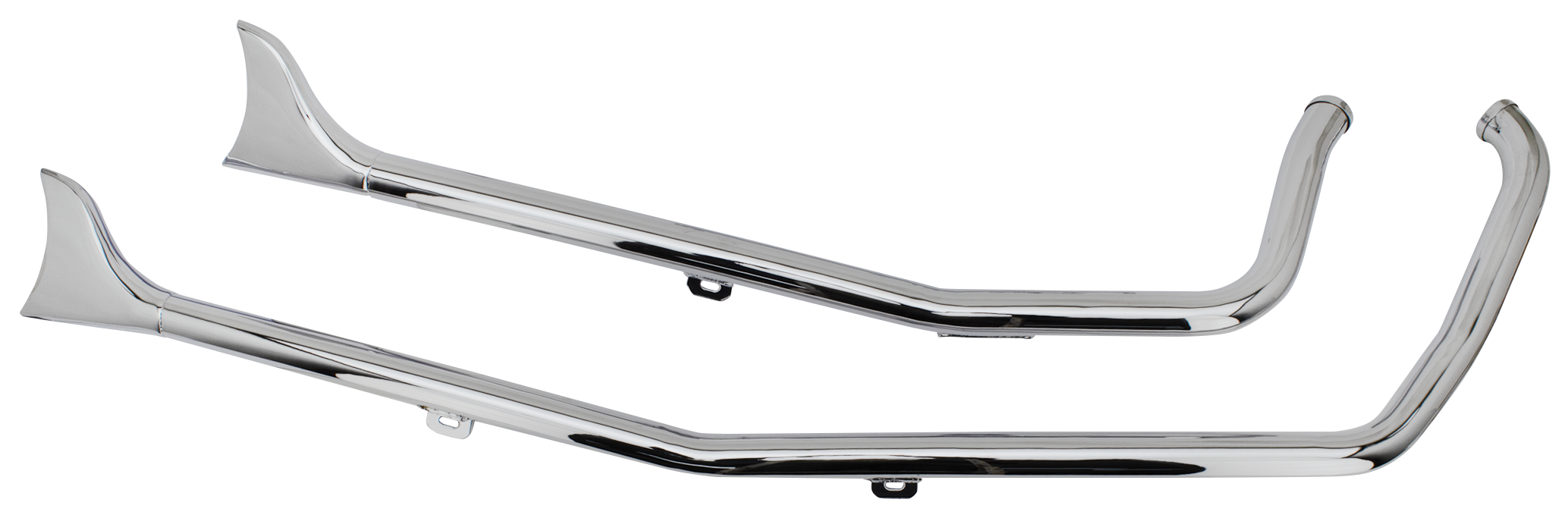 V-Twin Chrome Upsweep Fishtail Drag Pipes – Exhaust