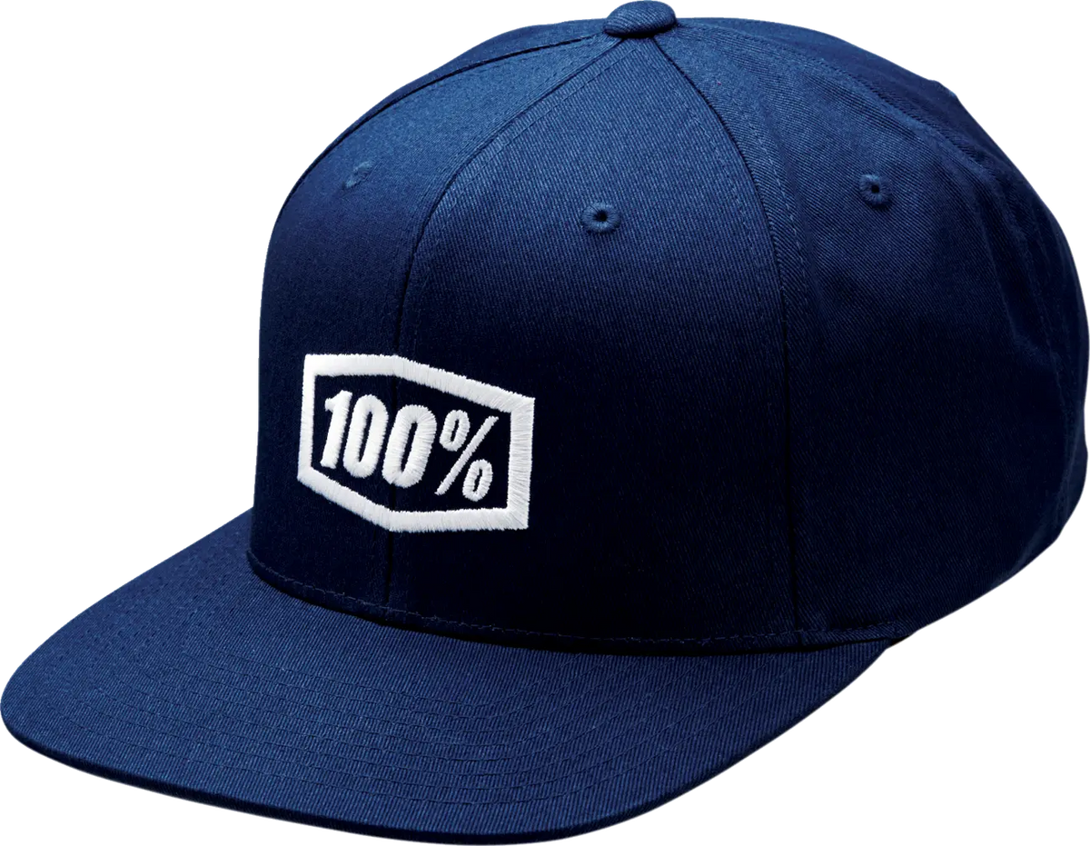 100% Icon Snapback Hat Navy