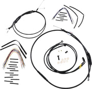 Burly Brand Complete Black Vinyl Handlebar Cable Kit for Ape