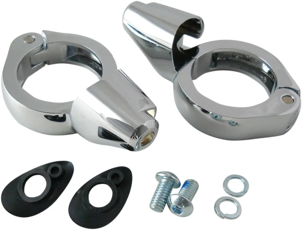 Drag Specialties Turn Signal Fork Clamps 49mm