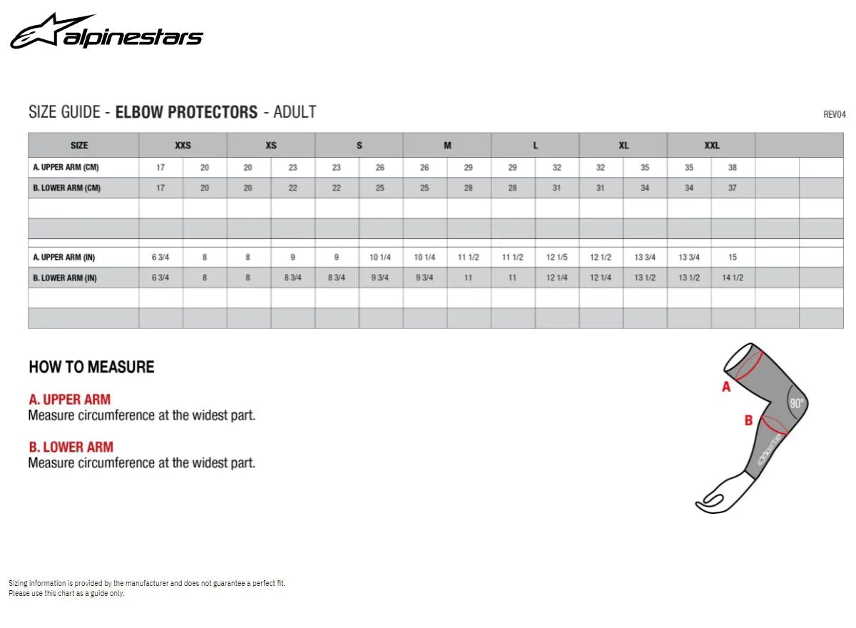 Alpinestars Bionic Pro Plasma Elbow Protectors Black Red White