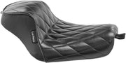 Le Pera Sprocket Solo Seat - Black Vinyl - For Harley Davidson