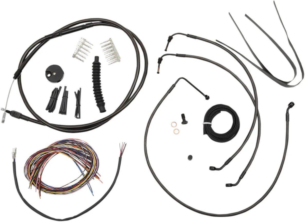 LA CHOPPERS Midnight Complete Handlebar Cable/Brake Line Kit for