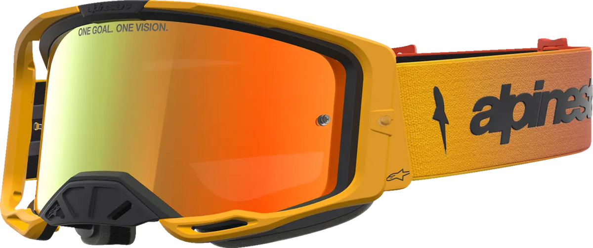 Alpinestars Vision 8 Goggle Amber Fire Red Black Mirror-Red