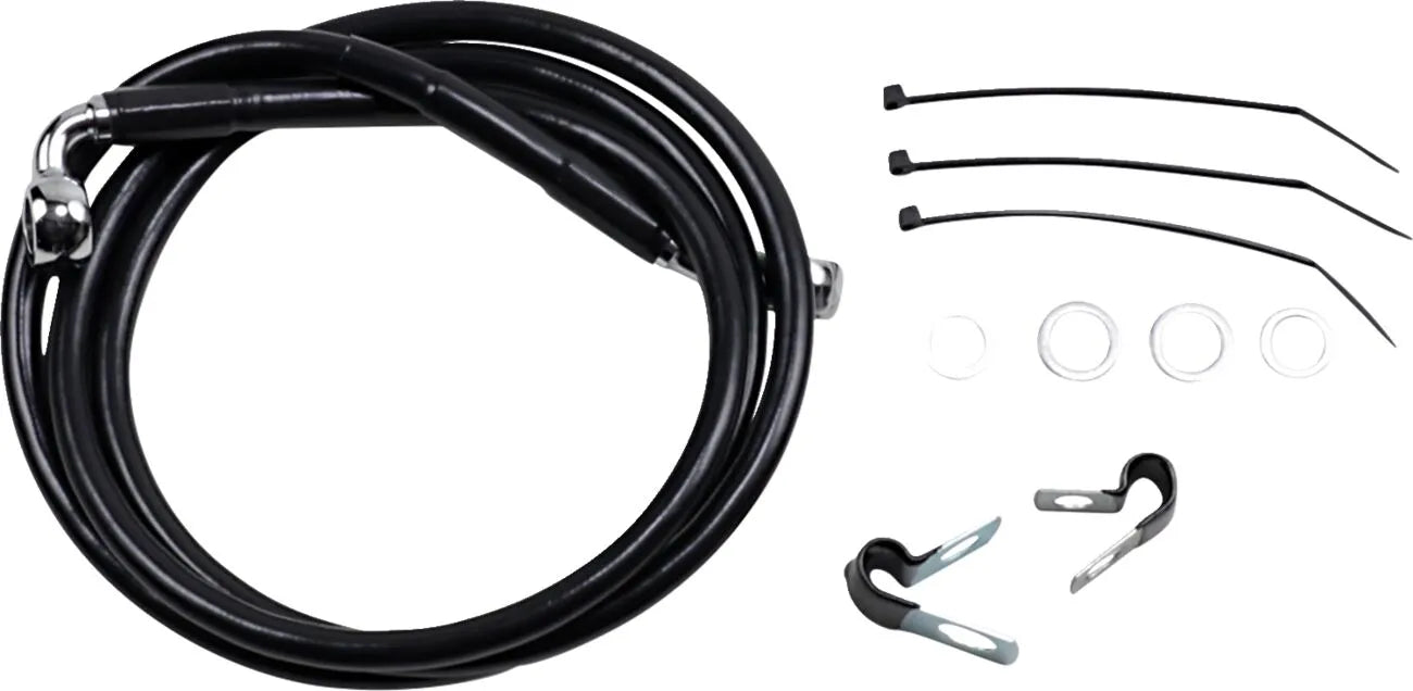 Drag Specialties Extended Black Vinyl Brake Line Kit