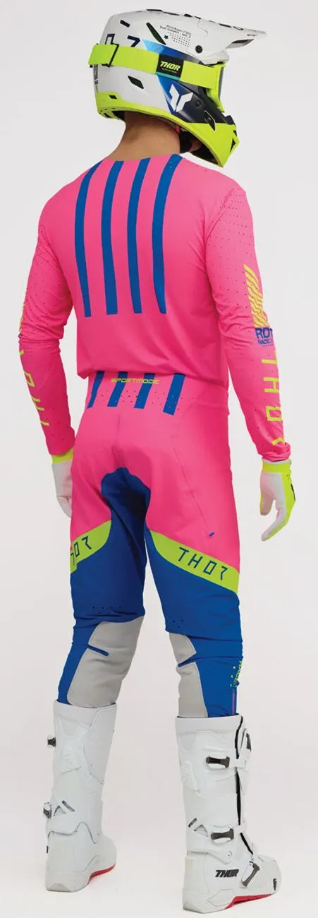 Thor Sportmode Flite Pants - Blue/Fluorescent Pink/Fluorescent Yellow