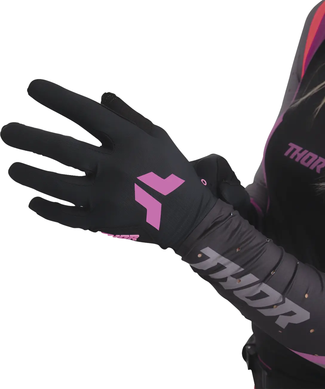 Thor Women's Sportmode Iconic Mx Gloves - Black/Orchid