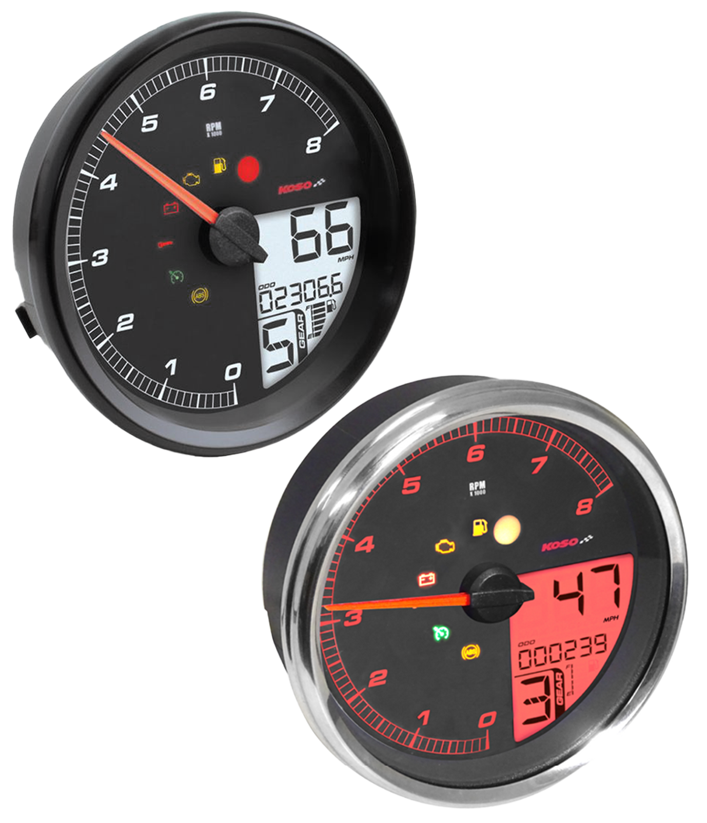 Koso HD-05 Fat Bob Style Gauge for Softail and Road King – Gauges & Dashes