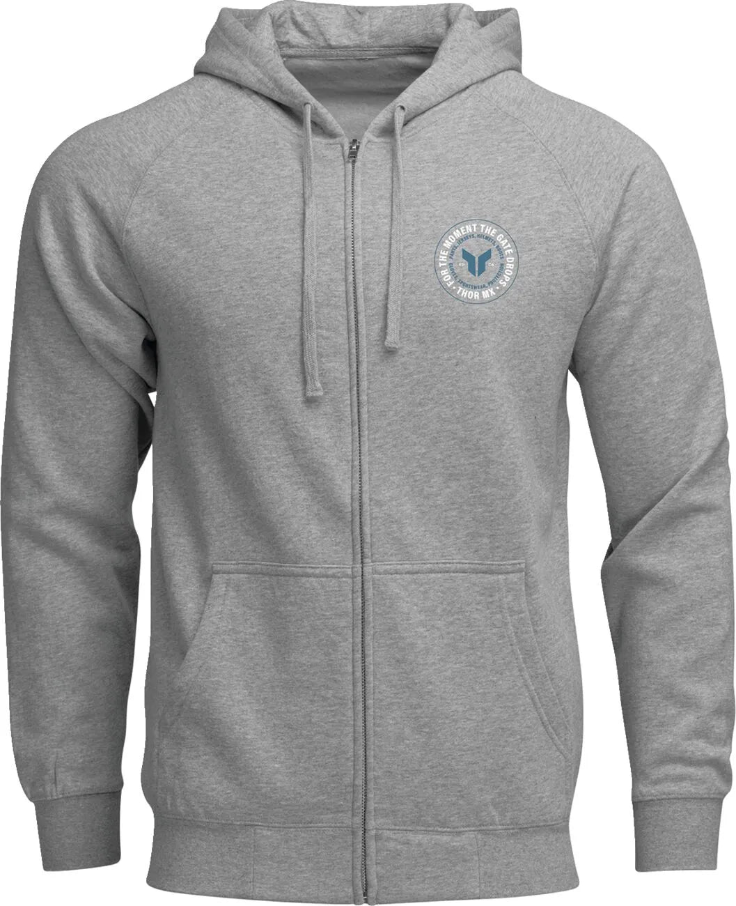 Thor Badge Zip-Up Hoodie Heather Gray