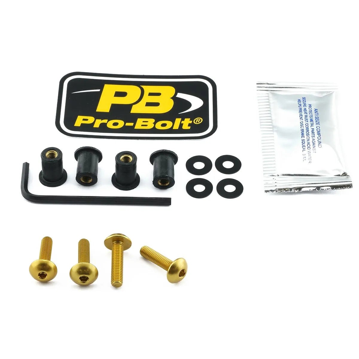 Pro Bolt Aluminium Screen Bolt Kit - Gold