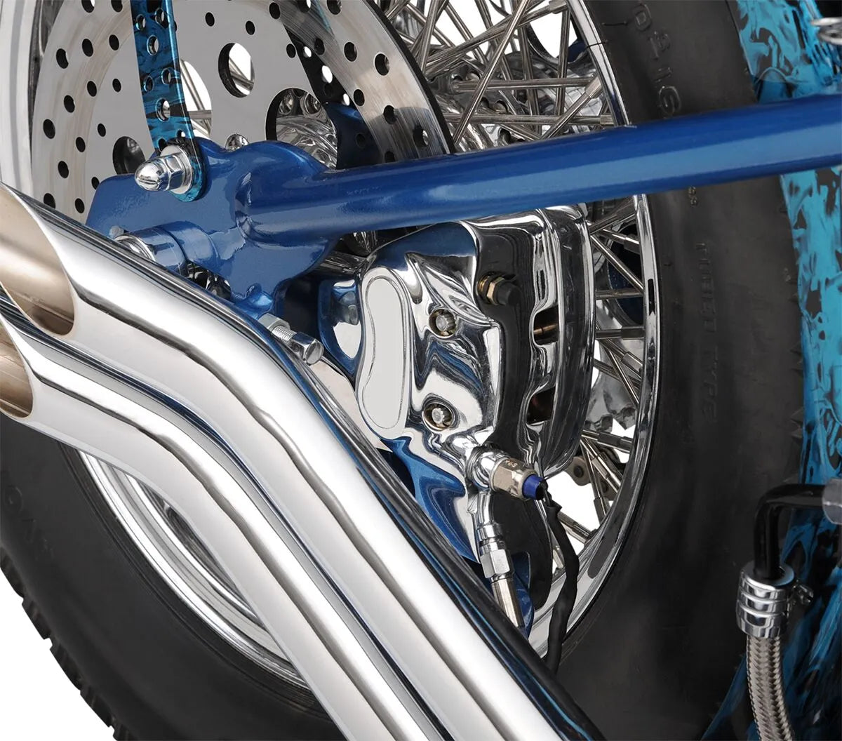 4-tłokowy zacisk hamulcowy Drag Specialties Chrome do Harley