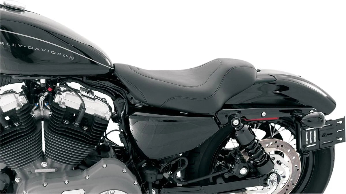 Mustang Tripper Solo Seat - Synthetic Leather - For Harley Davidson