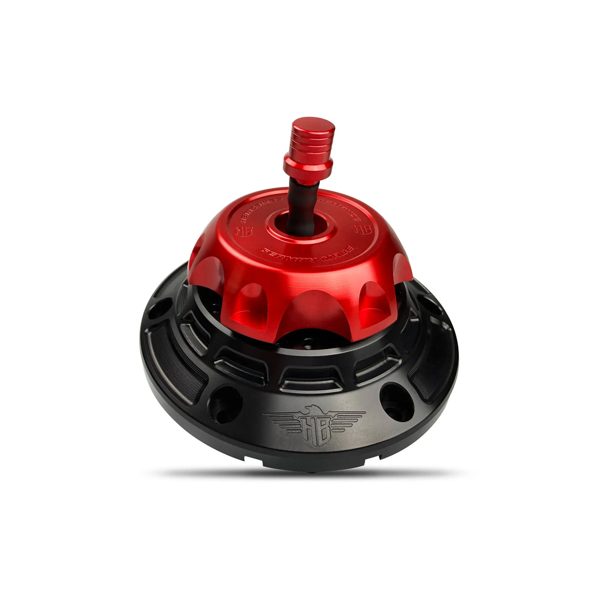 Heinz Bikes Performance Vented Fuel Cap Black/Red for Harley FLT