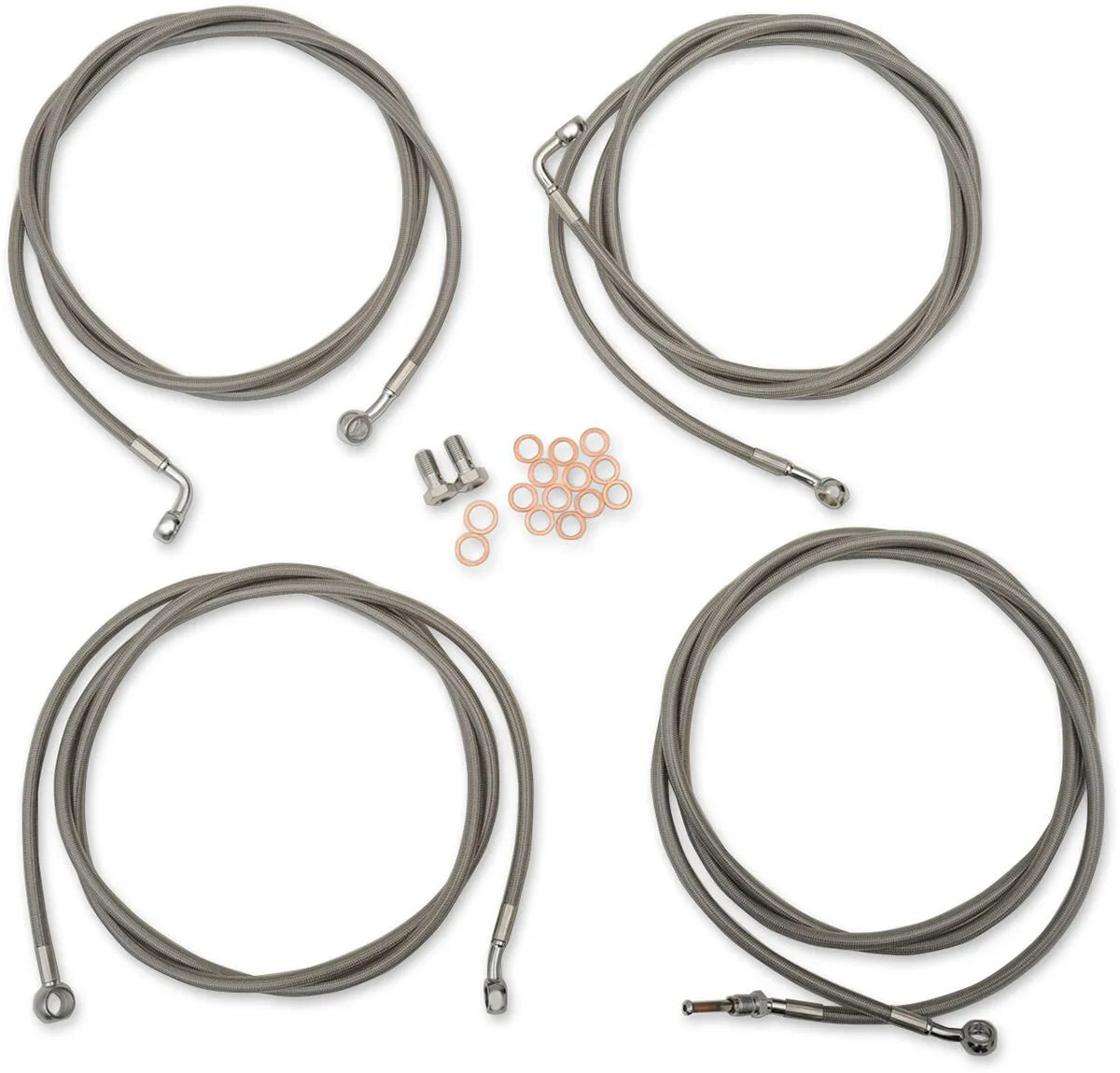 LA CHOPPERS Standard Stainless Braided Handlebar Cable Kit