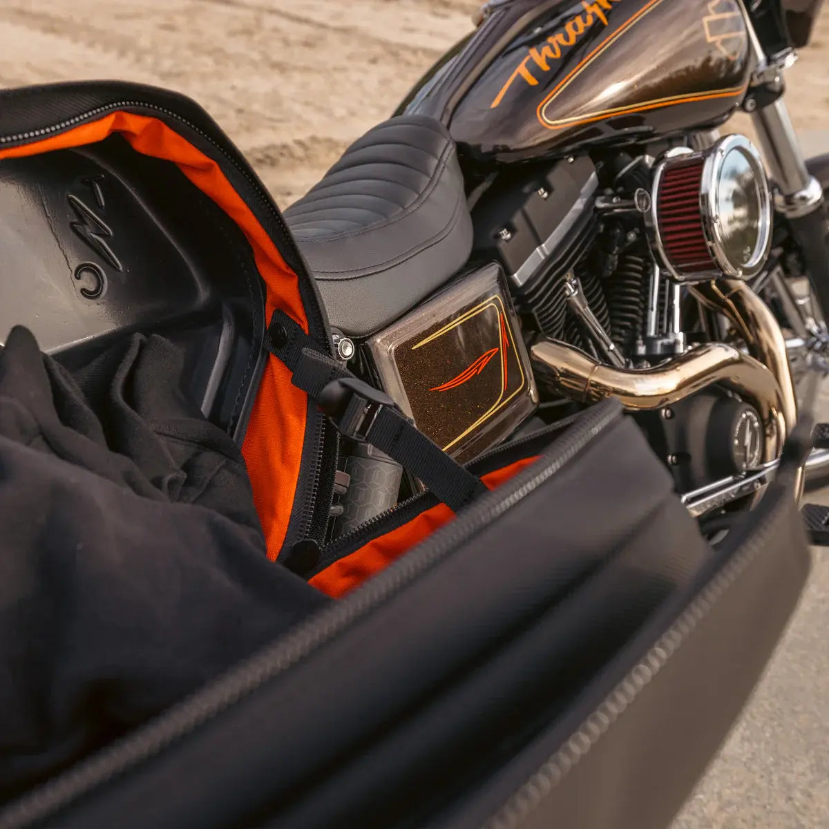 Thrashin Supply Co Sport Saddlebags Quick Detach Black 60 Liter