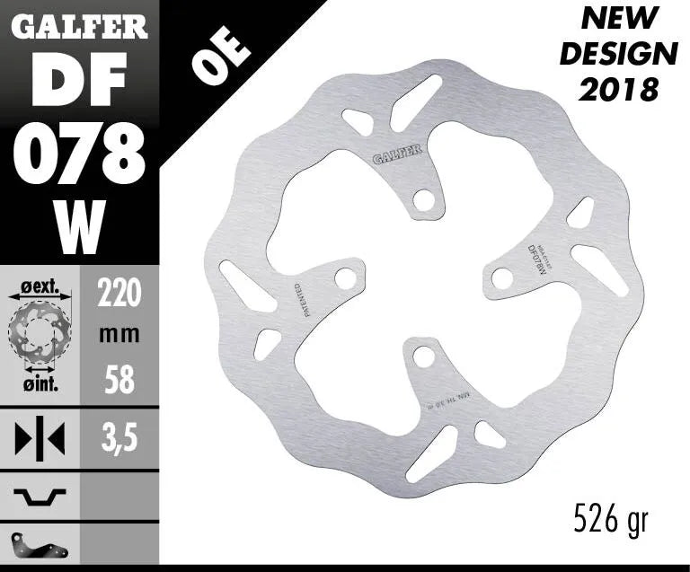 Galfer Wave Brake Rotor For Motorcycle - Front