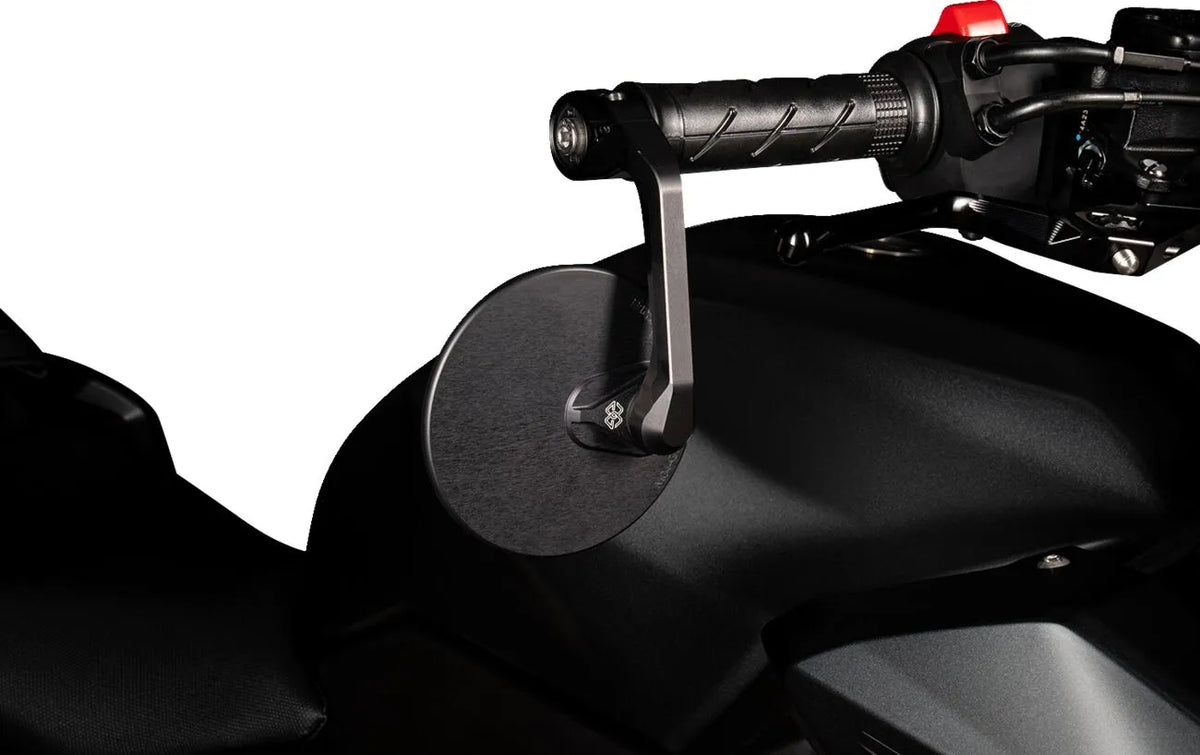 Gilles Tooling Moon Bar End Mirror - Left or Right - Black - Universal