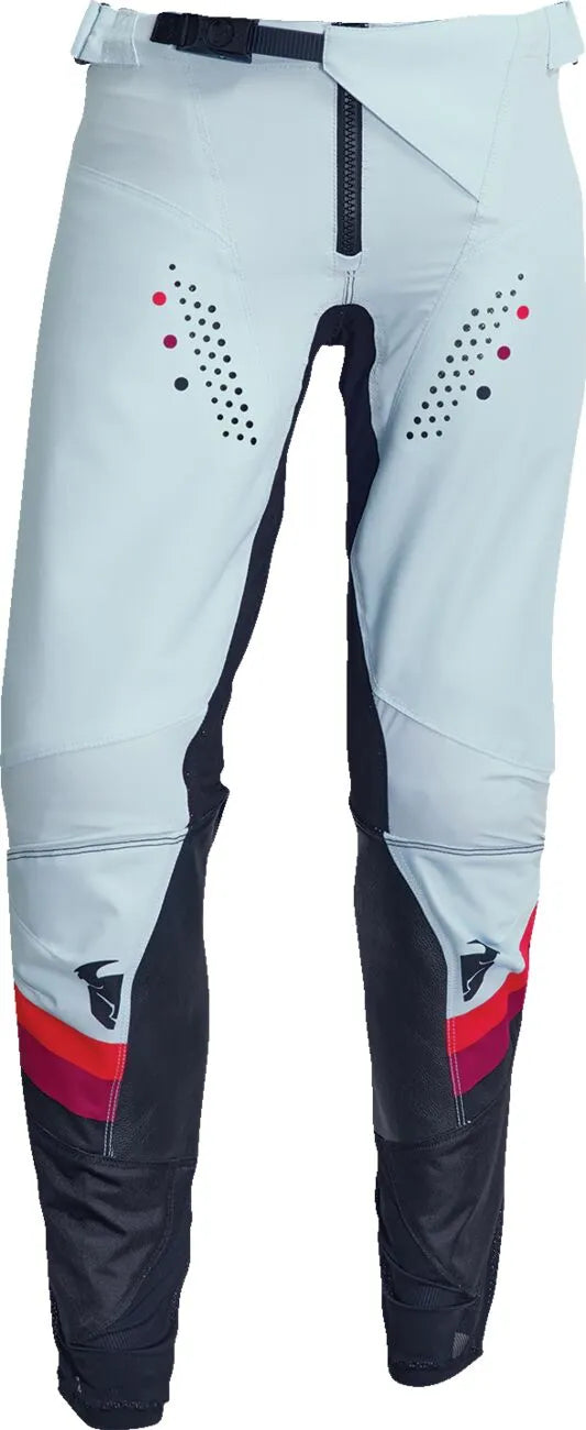 Thor Women's Pulse Rev Racewear Pants - Black/Dark Red/White/Mint