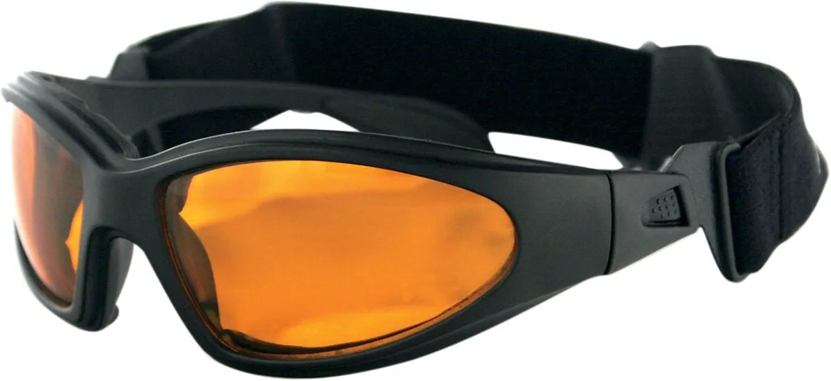 Bobster GXR Convertible Sunglasses Matte Black with Amber Lens