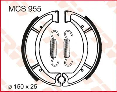 Trw Mcs955 Organiczny Zestaw Szczęk Hamulcowych 150 Mm - Przód & Tył