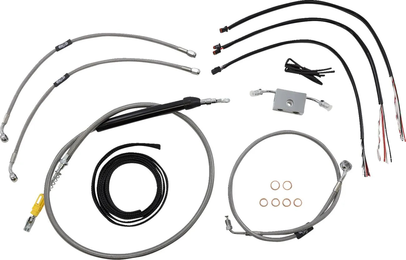 La Choppers Stainless Braided Handlebar Cable Kit 15"-17" Ape
