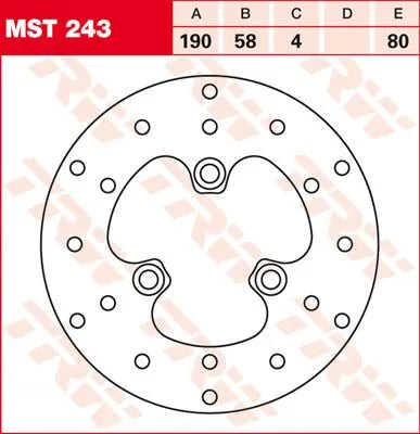 Trw Round Fixed Brake Rotor Up To 219mm - Front & Rear