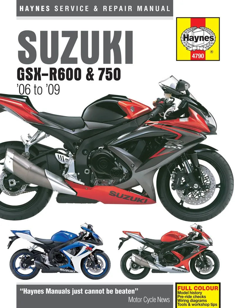 Haynes Service Manual for Suzuki GSX-R600 & 750 2006 and later
