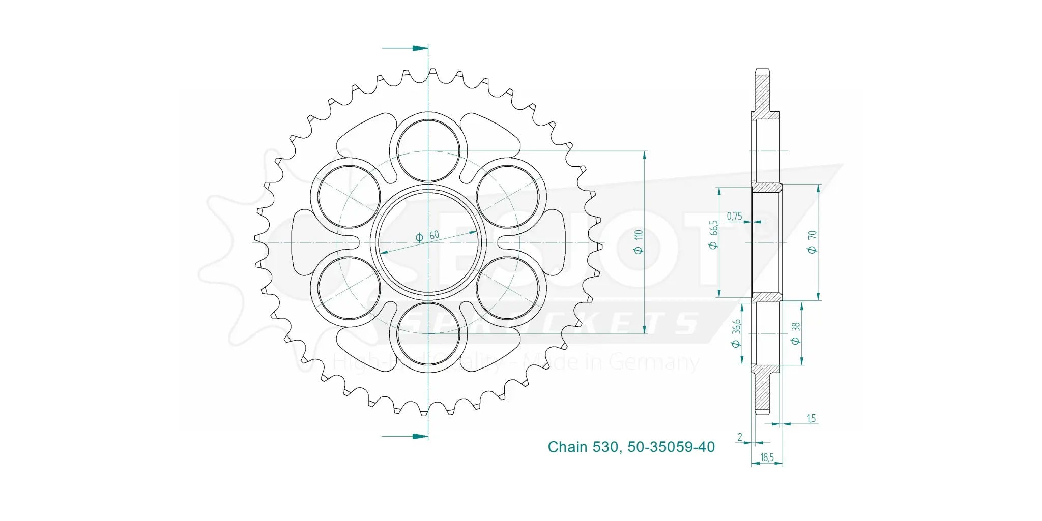 Esjot 530 Rear Sprocket - Premium Steel