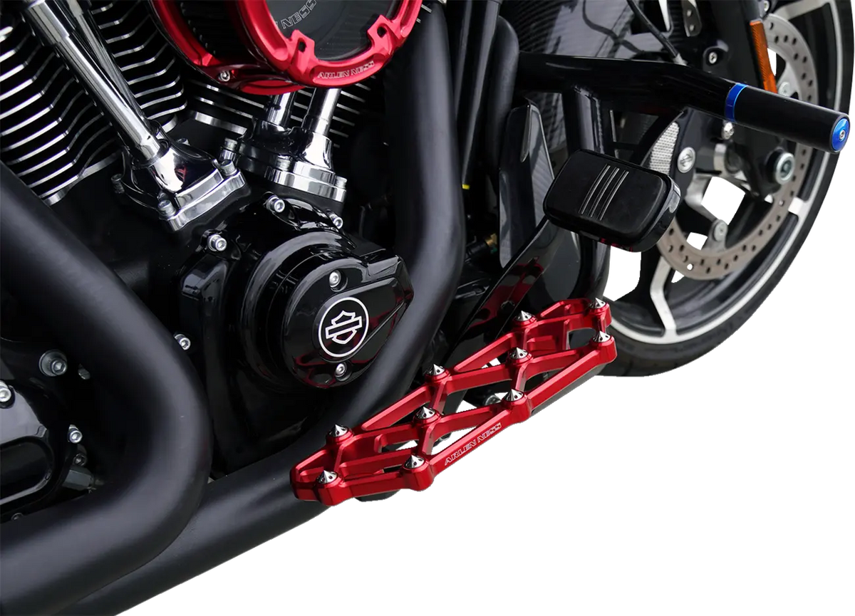 Arlen Ness Diamond Billet Aluminium Rider Floorboards - Red - 410-057
