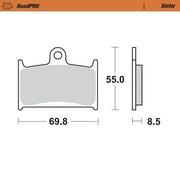 Moto-master Roadpro Sinter Brake Pad Front Sintered Metal - Front