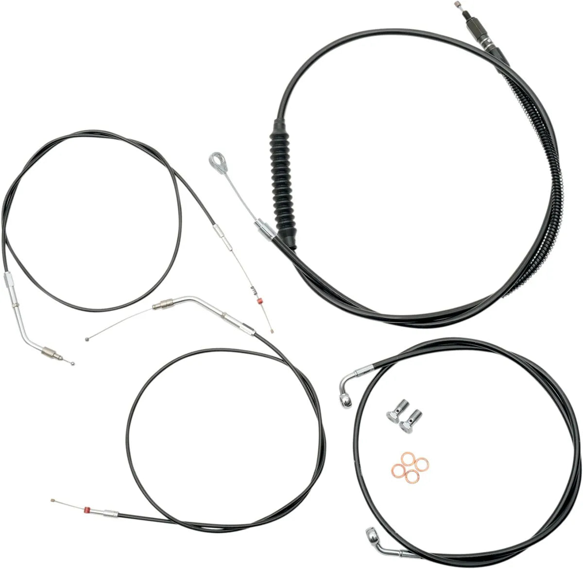 La Choppers Black Vinyl Cable Brake Line Kit Harley Sportster