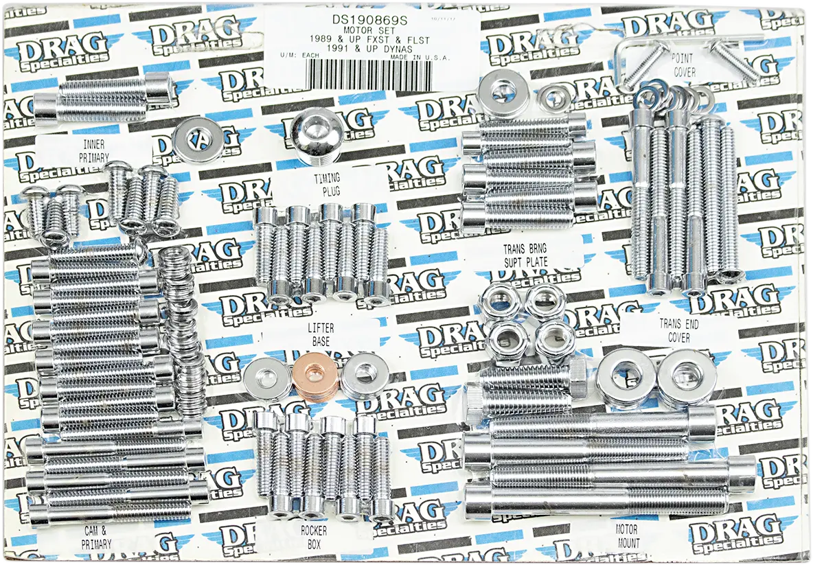 Drag Specialties Polished Socket Engine Bolt Kit for Softail