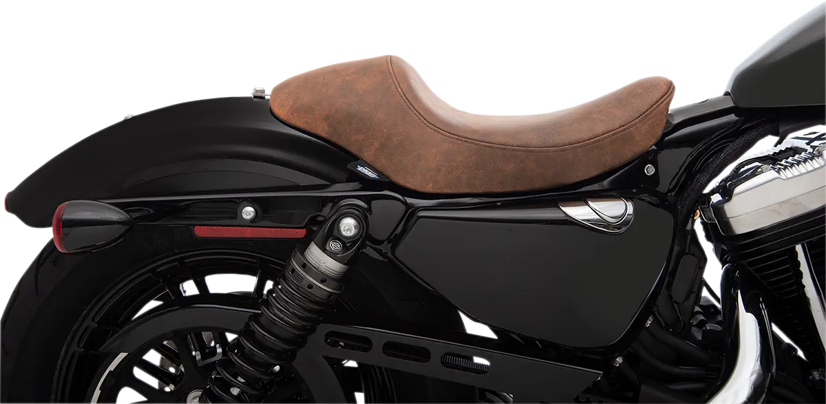 Drag Specialties 3/4 Solo Seat - Brown Vinyl - For Harley Davidson