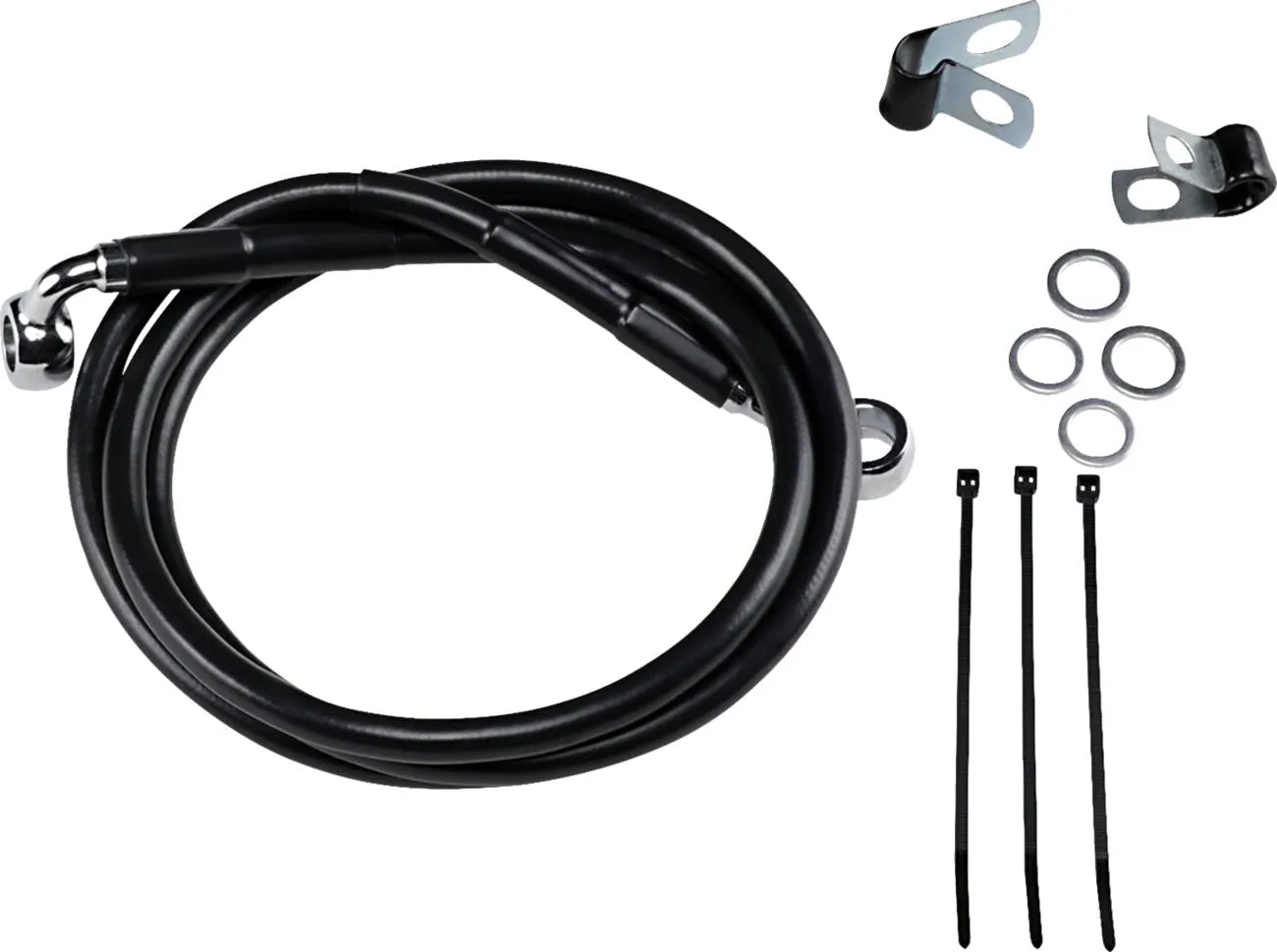 Drag Specialties Przedłużony zestaw przewodów hamulcowych 49.25" Czarny
