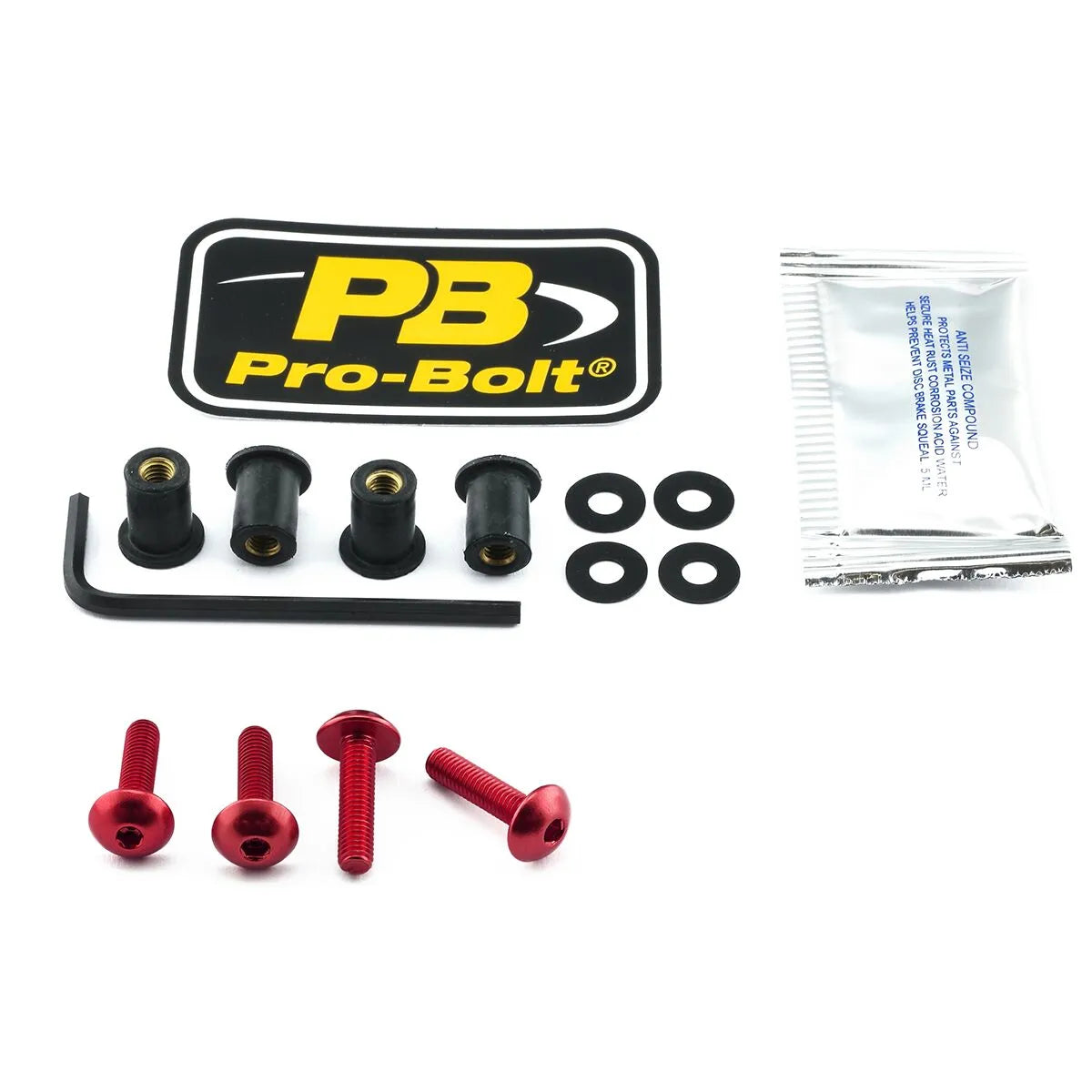 Pro Bolt Aluminium Screen Bolt Kit - Red