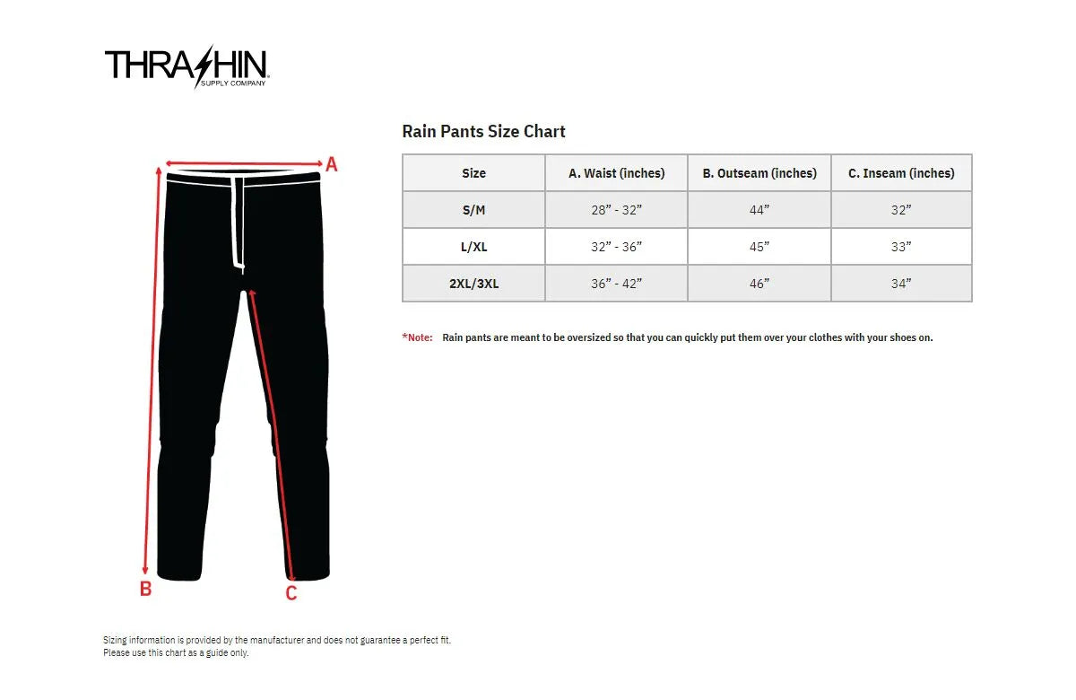 Thrashin Supply Co. Mission Rain Pants - Black