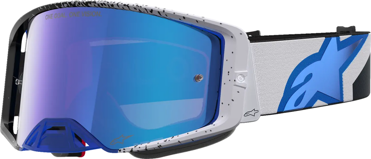 Alpinestars Supertech Hiten Goggles Black Blithe Blue Mirror-Blue