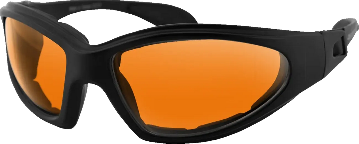 Bobster GXR Convertible Sunglasses Matte Black with Amber Lens
