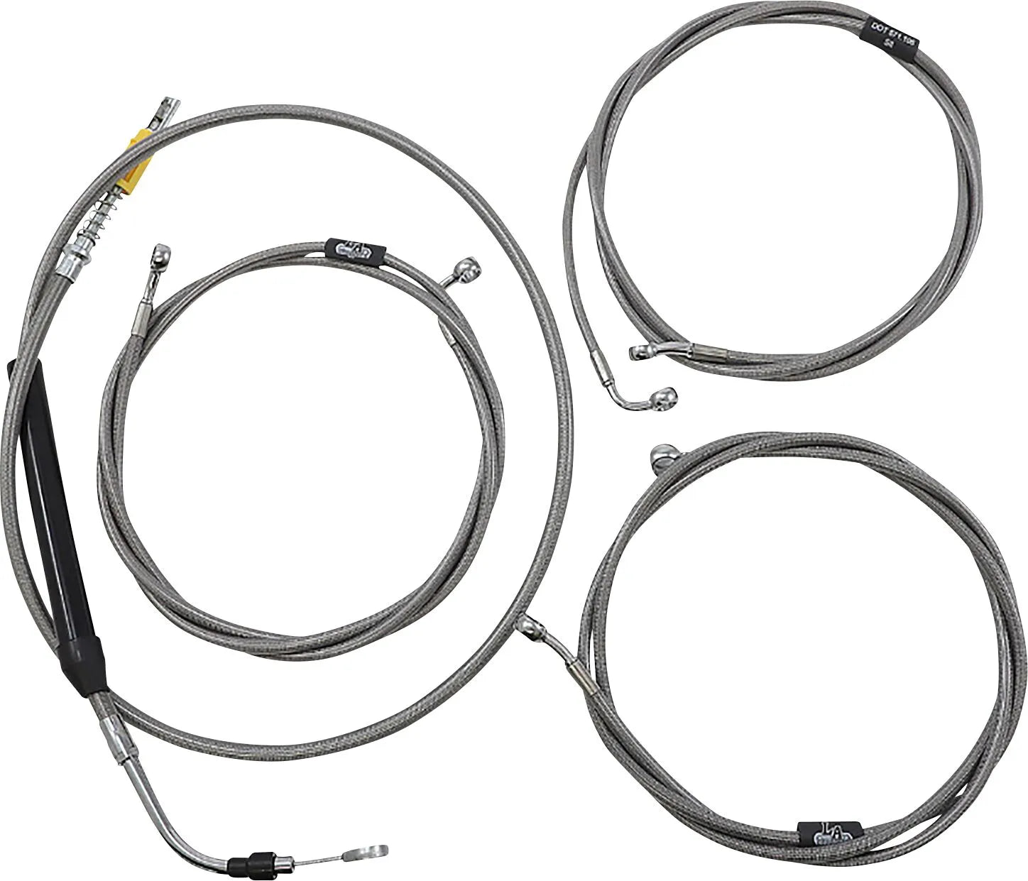 La Choppers Standard Stainless Braided Cable Kit for Ape Hangers
