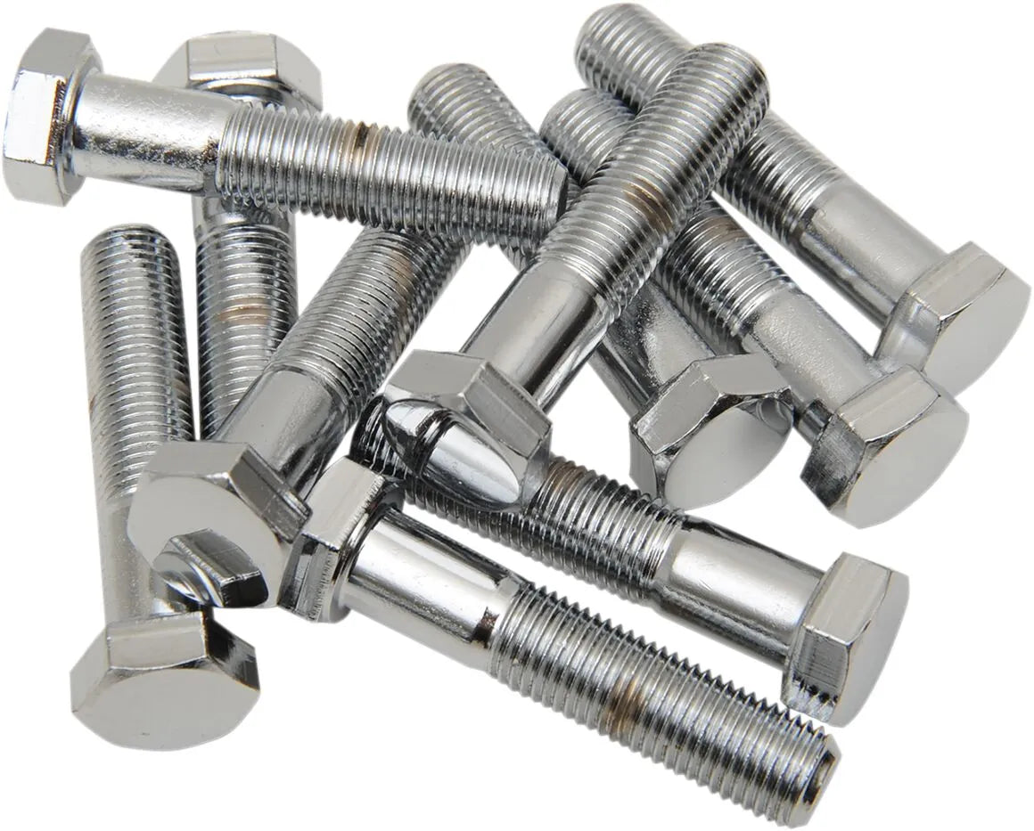Drag Specialties Chrome 3/8-24 Fine Thread Hex Head Bolts 1 3/4"