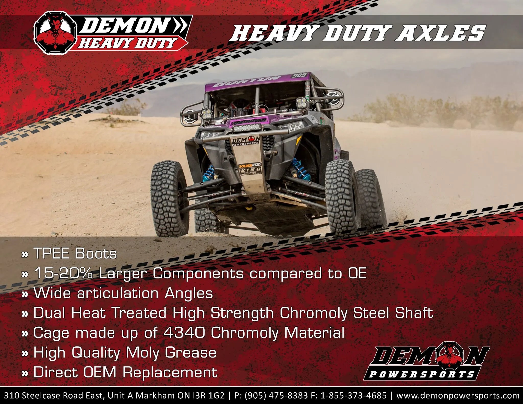 Demon Heavy-duty Axle - Complete Front Left