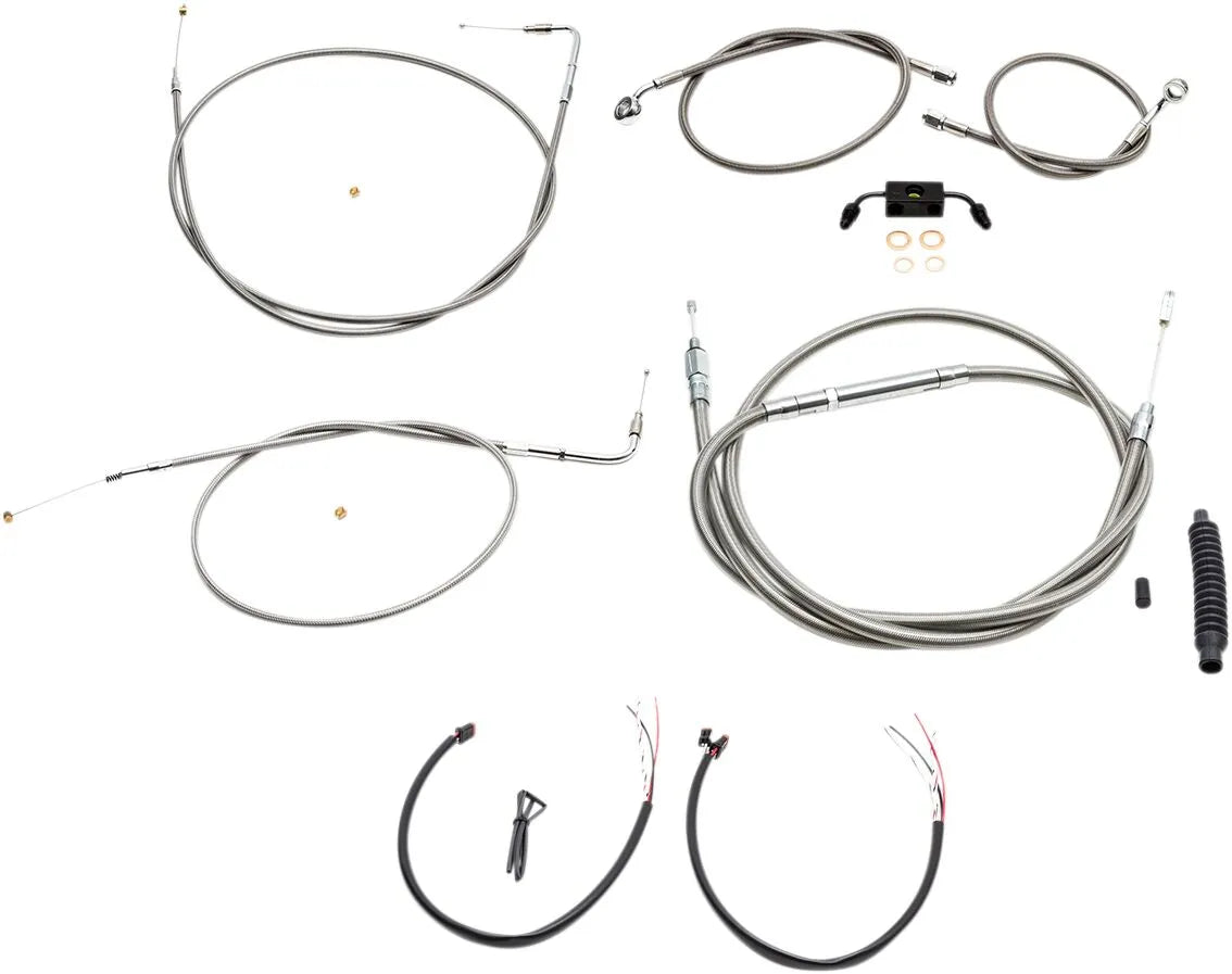 LA CHOPPERS Stainless Braided Handlebar Cable Kit