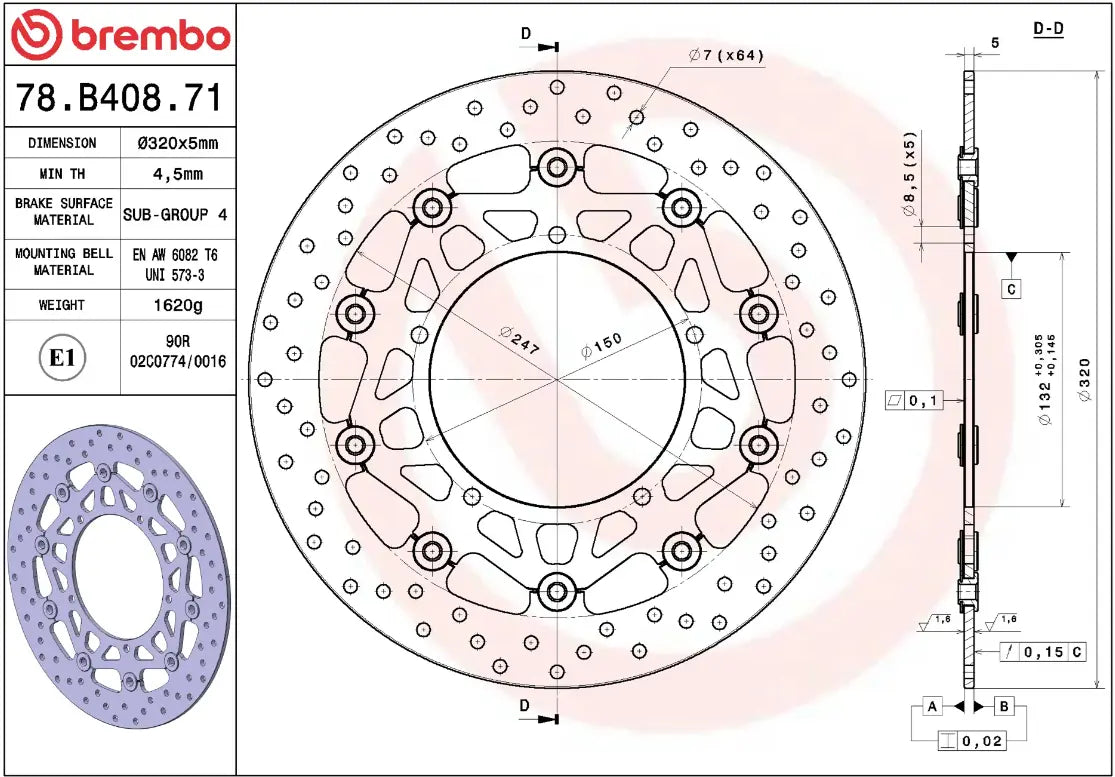 Brembo Serie Oro Floating Brake Rotor