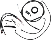 La Choppers Midnight Braided Cable/Brake Line Kit for 15-17" Bars
