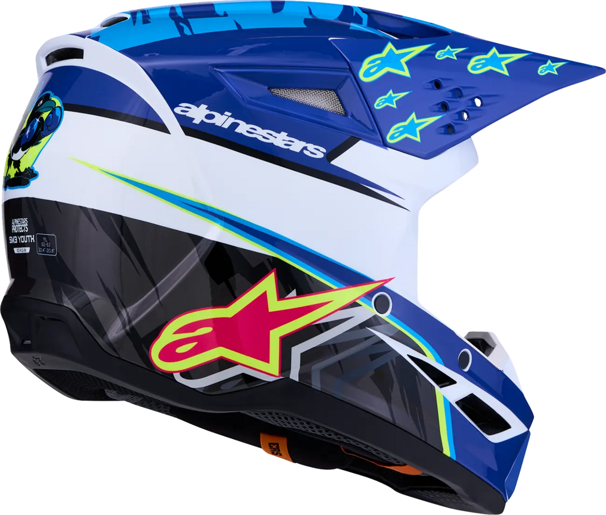 Alpinestars SM3 Falcon Youth Helmet Blue/Black/Pink Yellow