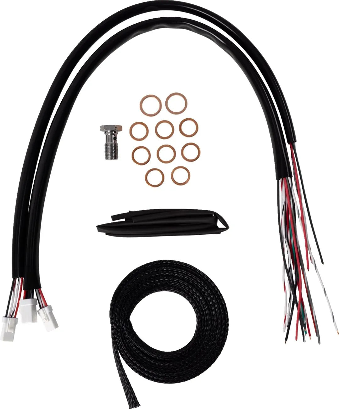 La Choppers Black Vinyl Braided Handlebar Cable Kit