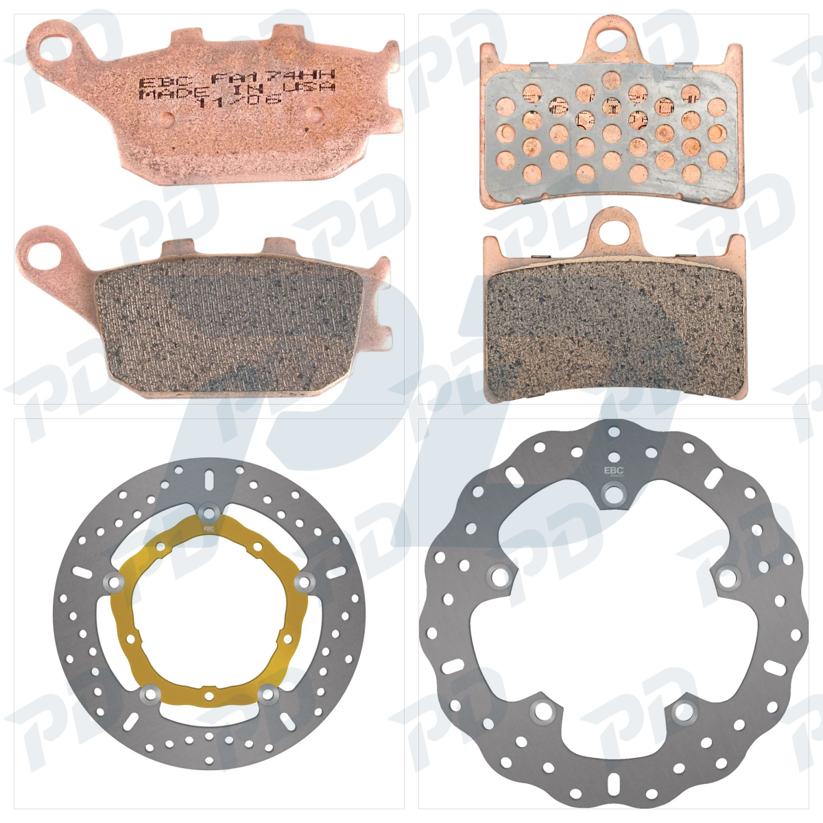 EBC Sintered Brake Kit with Brake Pads & Brake Discs for Yamaha MT-07 2014-2026