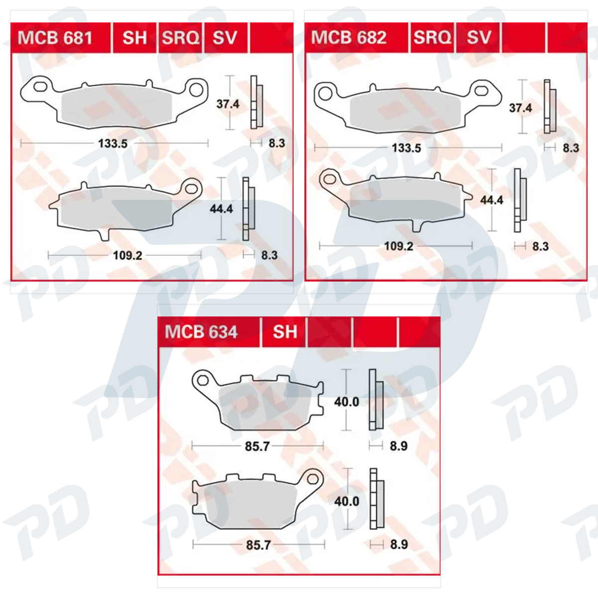 TRW Brake Pads Kit for Suzuki SV 650 2003-2009
